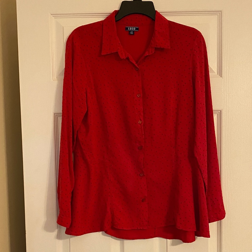 Izod Women's Red Button-Down Shirt